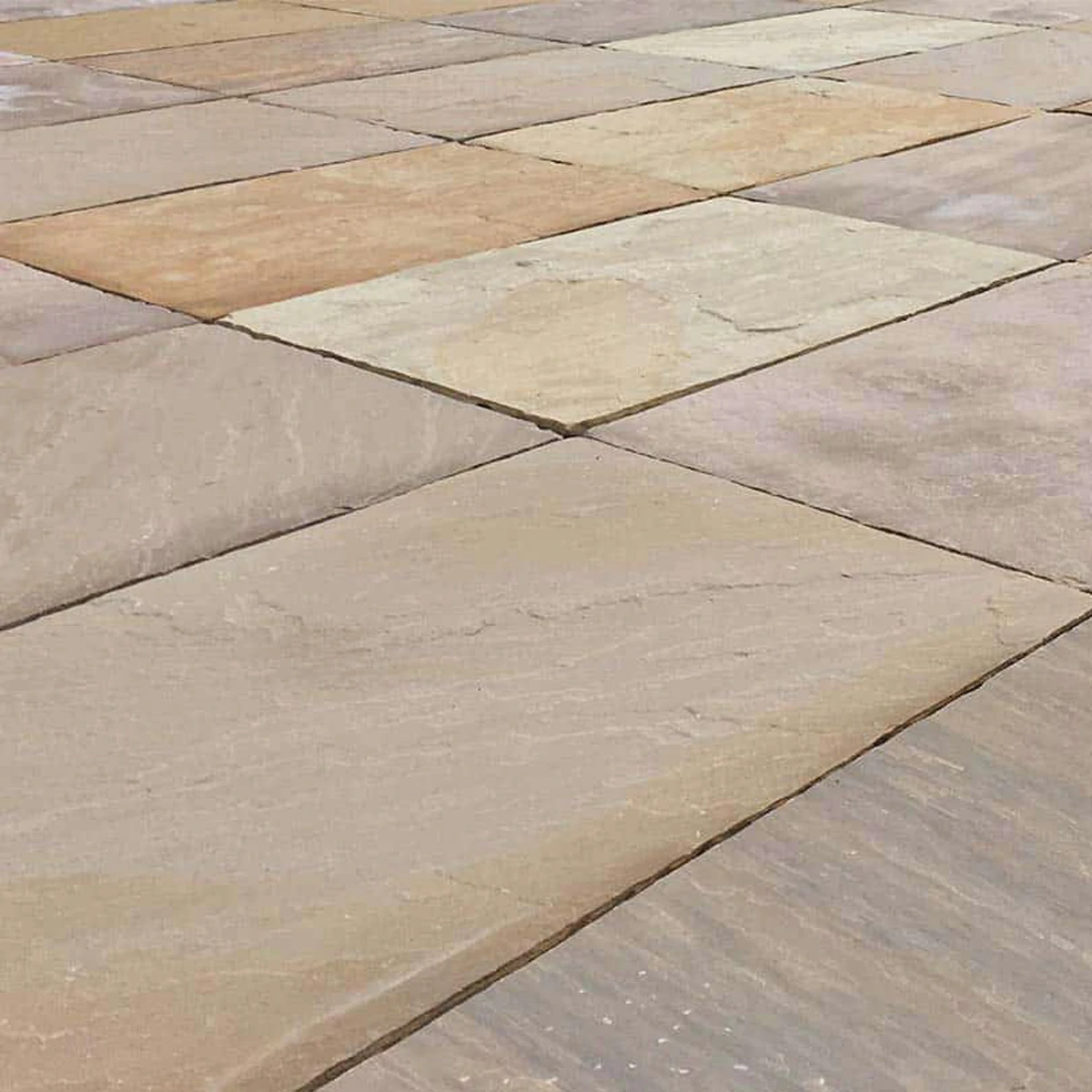 Rippon Buff Indian Sandstone Paving Slabs - Riven - 600x290 - 22mm