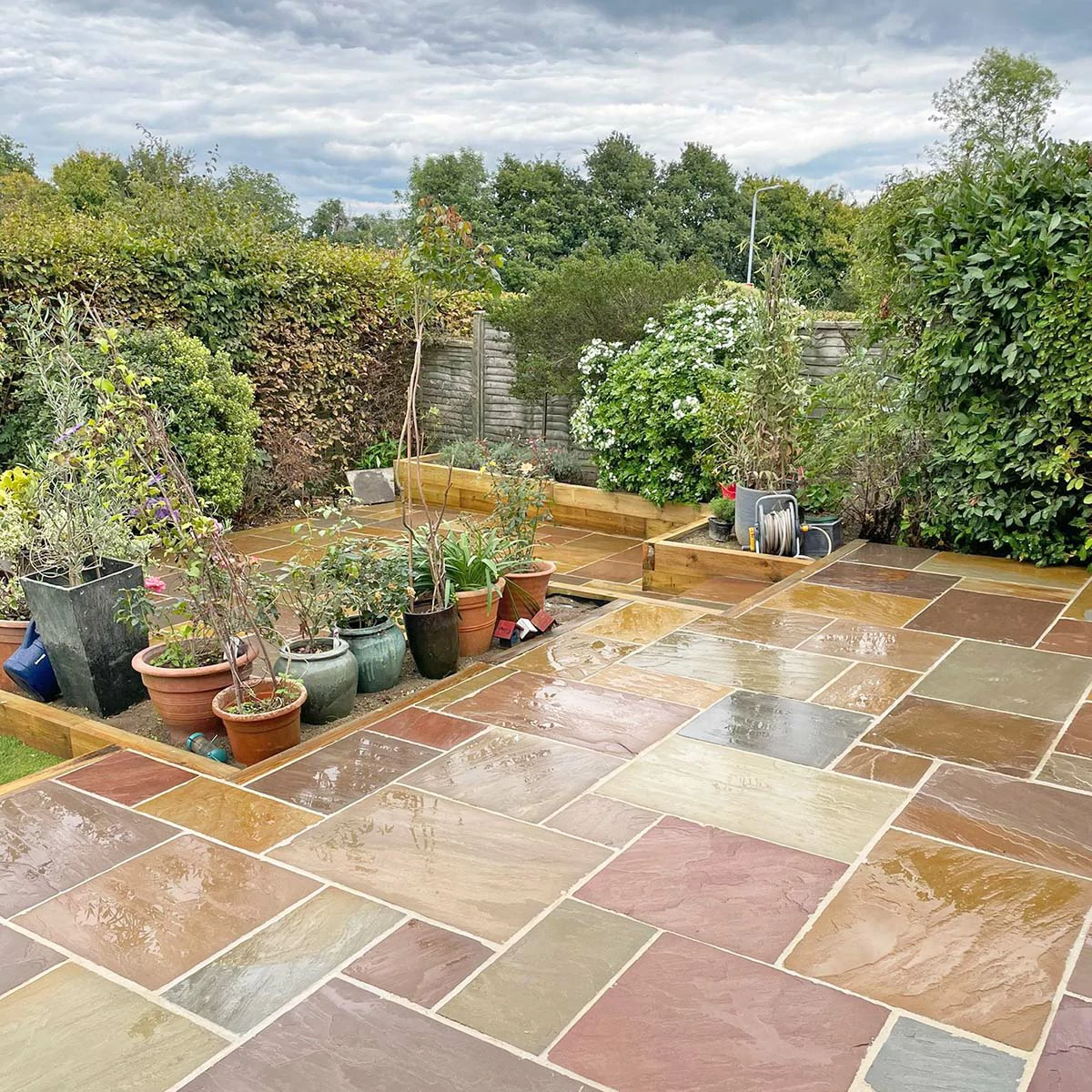 Rippon Buff Indian Sandstone Paving Slabs - Riven - 600x290 - 22mm