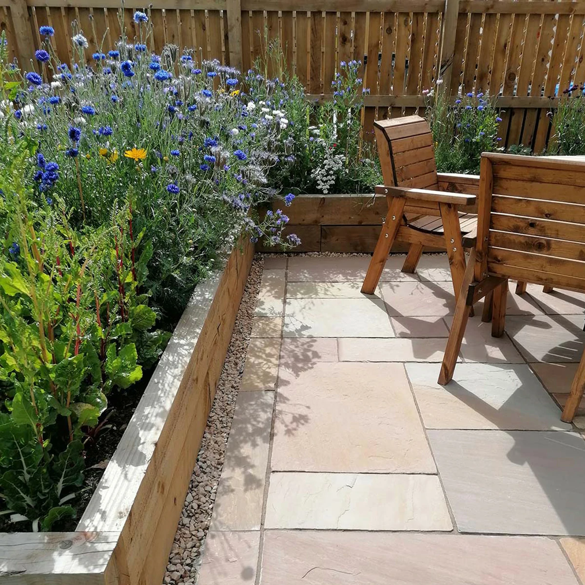 Rippon Buff Indian Sandstone Paving Slabs - Riven - 600x900 - 22mm