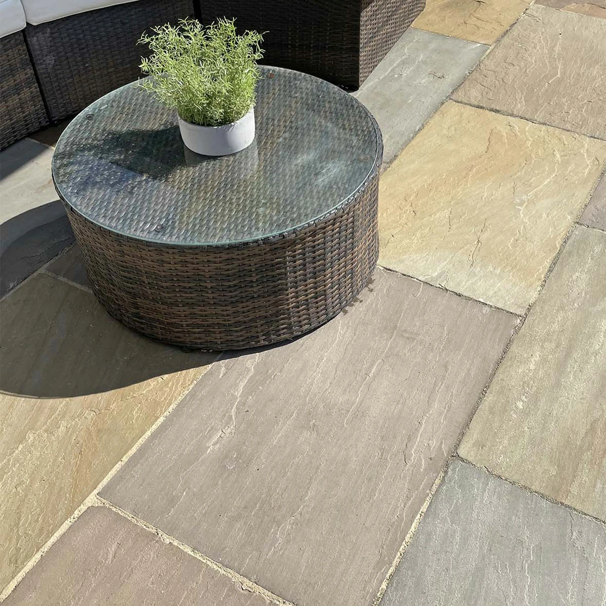 Rippon Buff Indian Sandstone Paving Slabs - Riven - 600x900 - 22mm