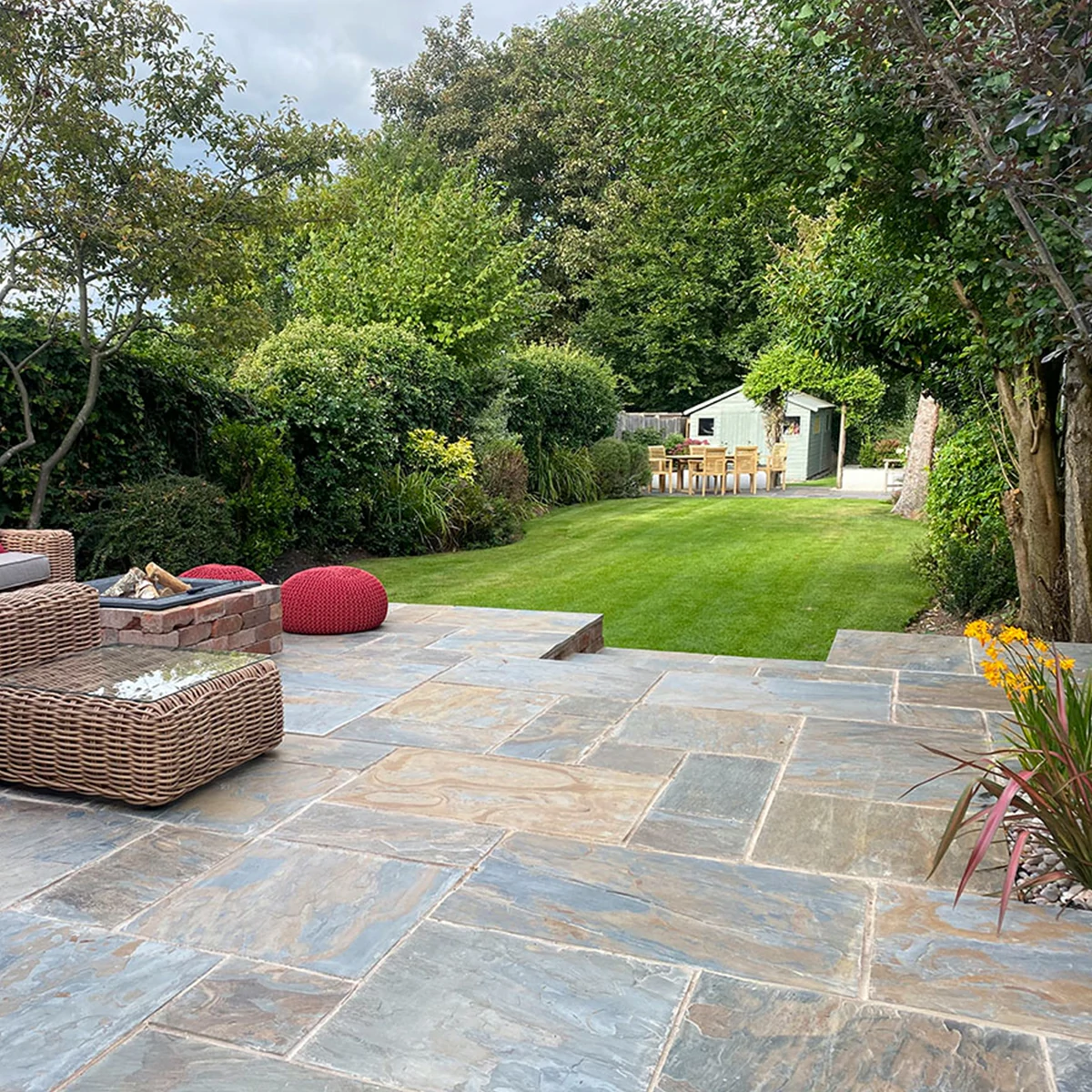 Rustic Copper Slate Paving Slabs - Patio Kit - 20mm