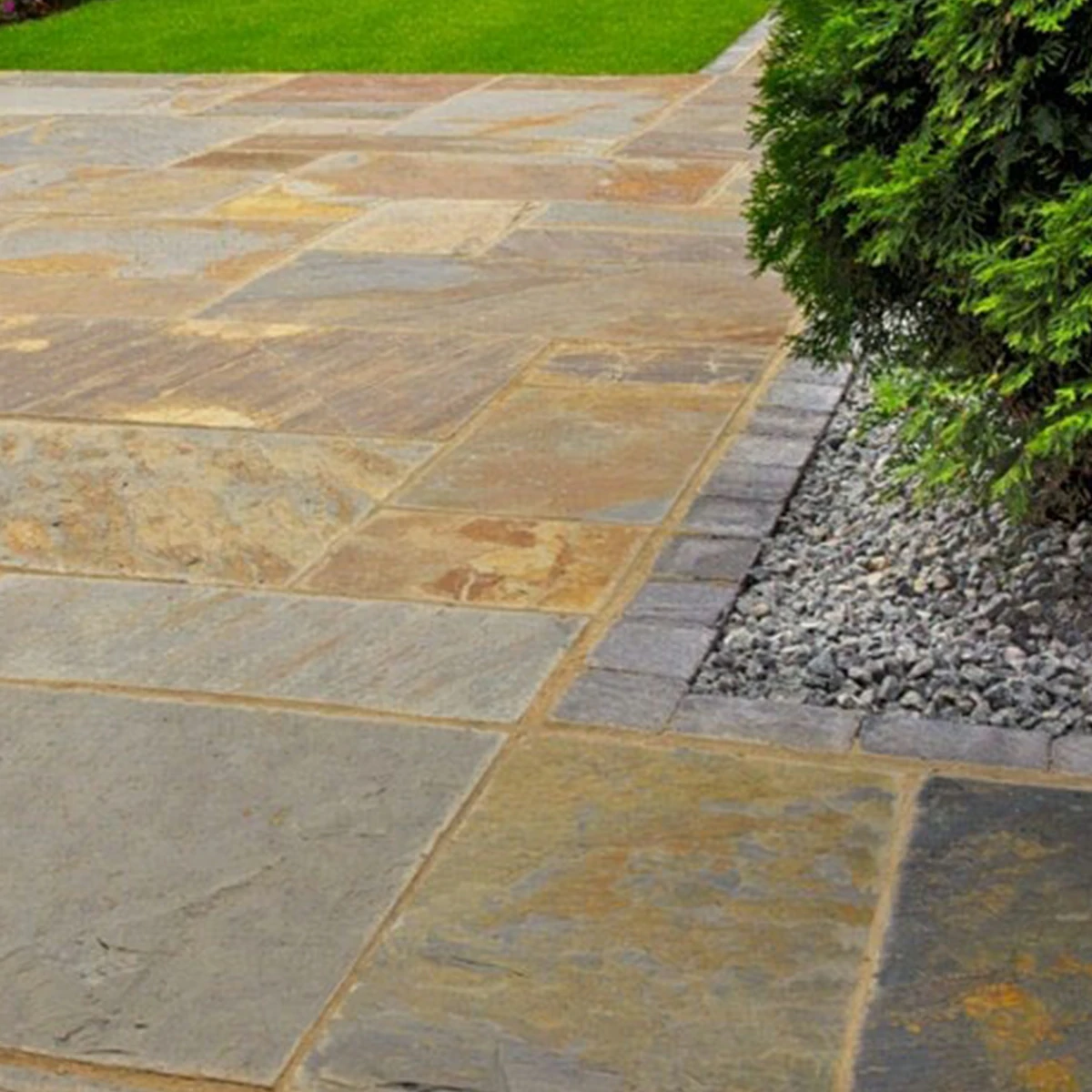 Rustic Copper Slate Paving Slabs - Patio Kit - 20mm