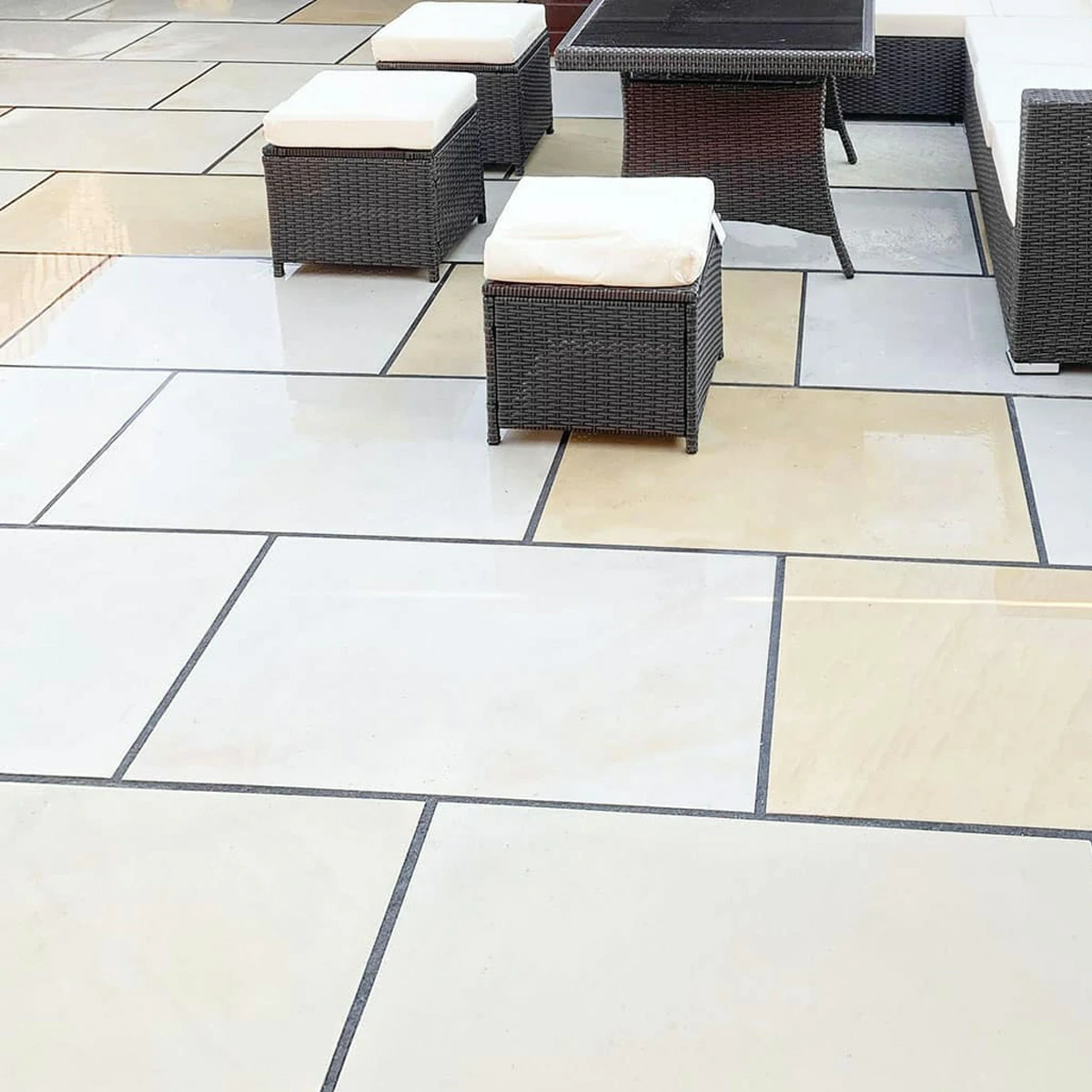 Sawn Mint Indian Sandstone Paving Slabs - 1200x600 - 20mm