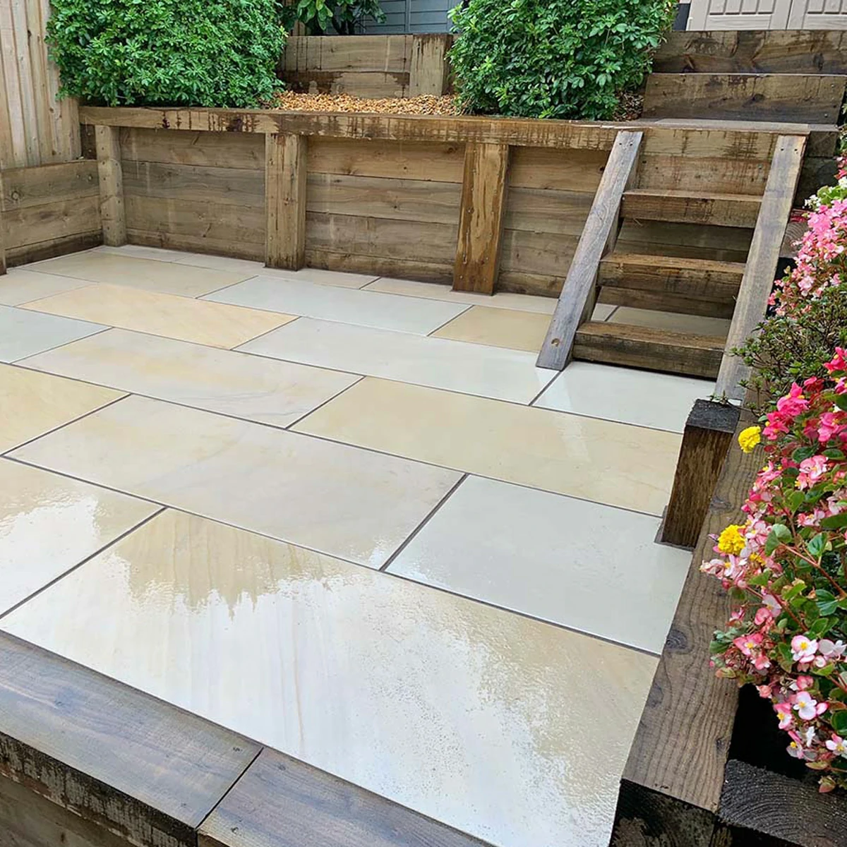 Sawn Mint Indian Sandstone Paving Slabs - 1200x600 - 20mm