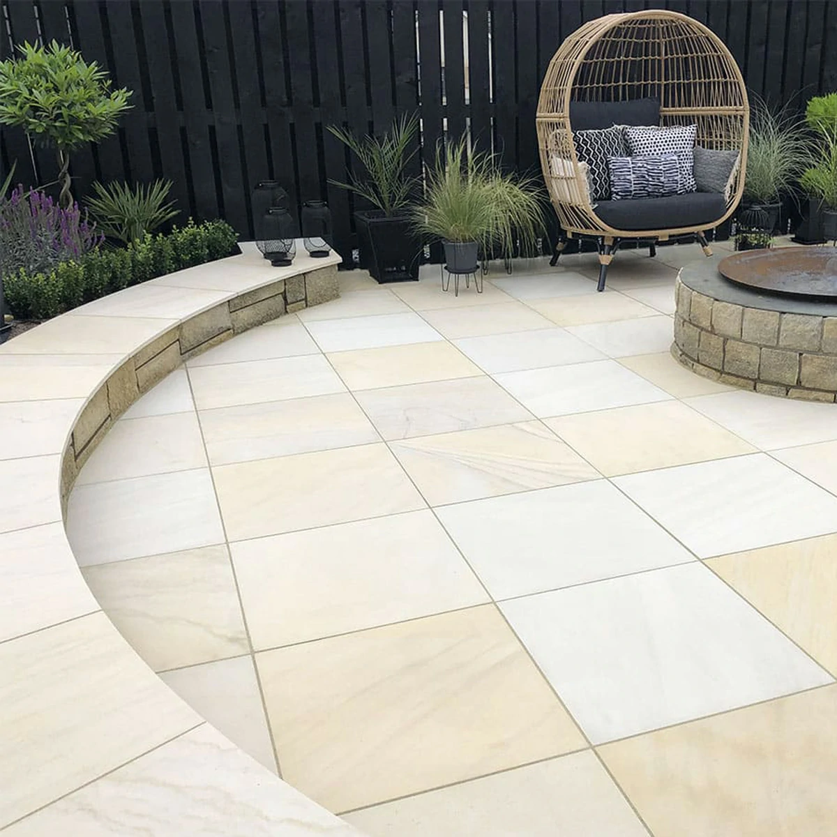 Sawn Mint Indian Sandstone Paving Slabs - 295x295 - 20mm