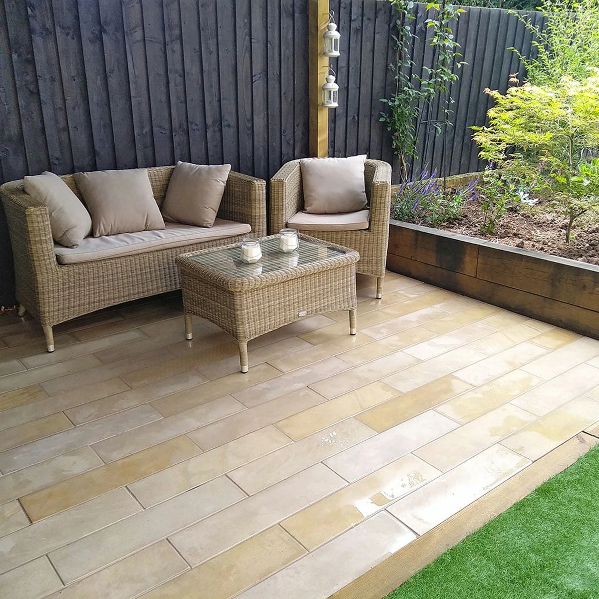 Sawn Mint Indian Sandstone Paving - 600x150 - 20mm