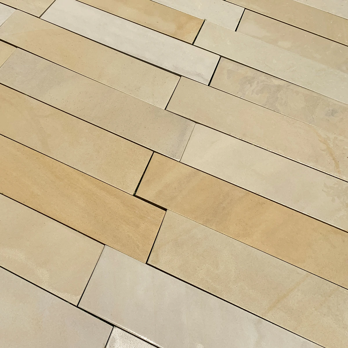 Sawn Mint Indian Sandstone Paving - 600x150 - 20mm