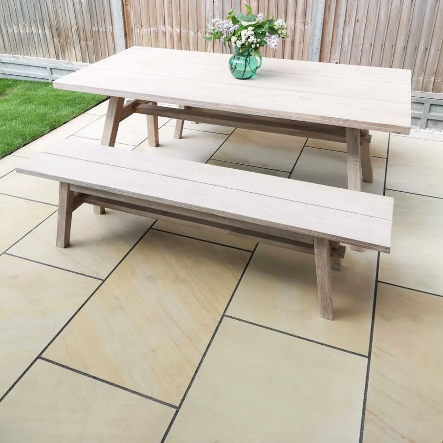 Sawn Mint Indian Sandstone Paving Slabs - 600x900 - 20mm