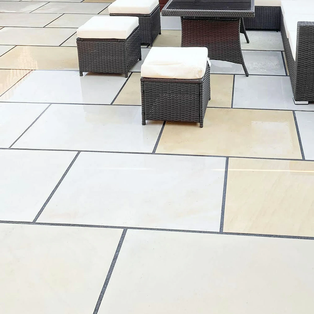 Sawn Mint Indian Sandstone Paving Slabs - 600x900 - 20mm