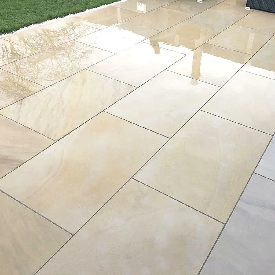 Sawn Mint Indian Sandstone Paving Slabs - 600x900 - 20mm
