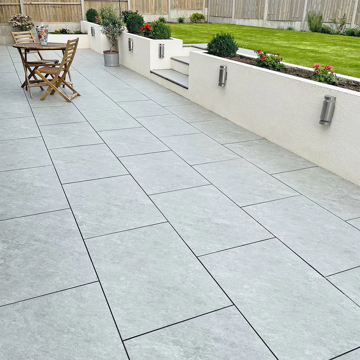Silver Grey Outdoor Porcelain Paving Tiles - 1200x600 - 20mm