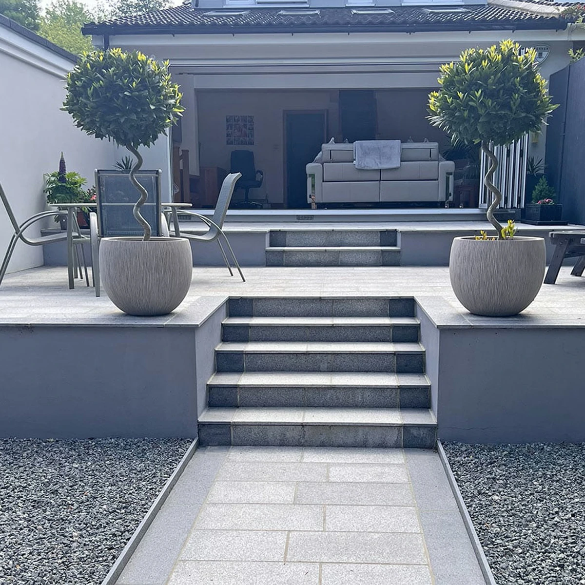 Silver Grey Granite Paving Slabs - 600x295 - 20mm