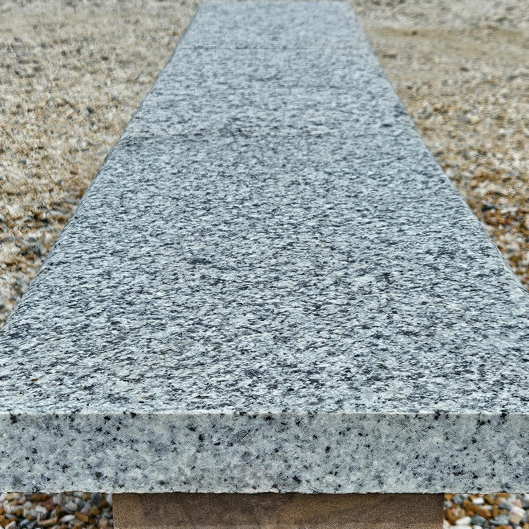Silver Grey Granite - Bullnose Coping Stones - Flamed - 600x300 - 40mm