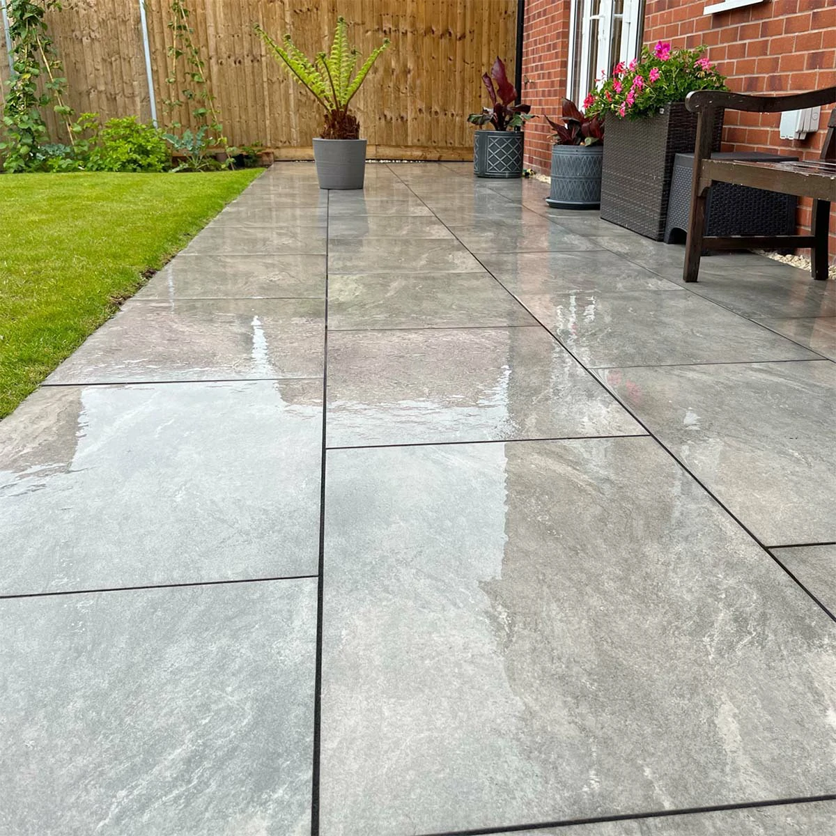 Valencia Grey Outdoor Porcelain Paving Tiles - 1200x600 - 20mm