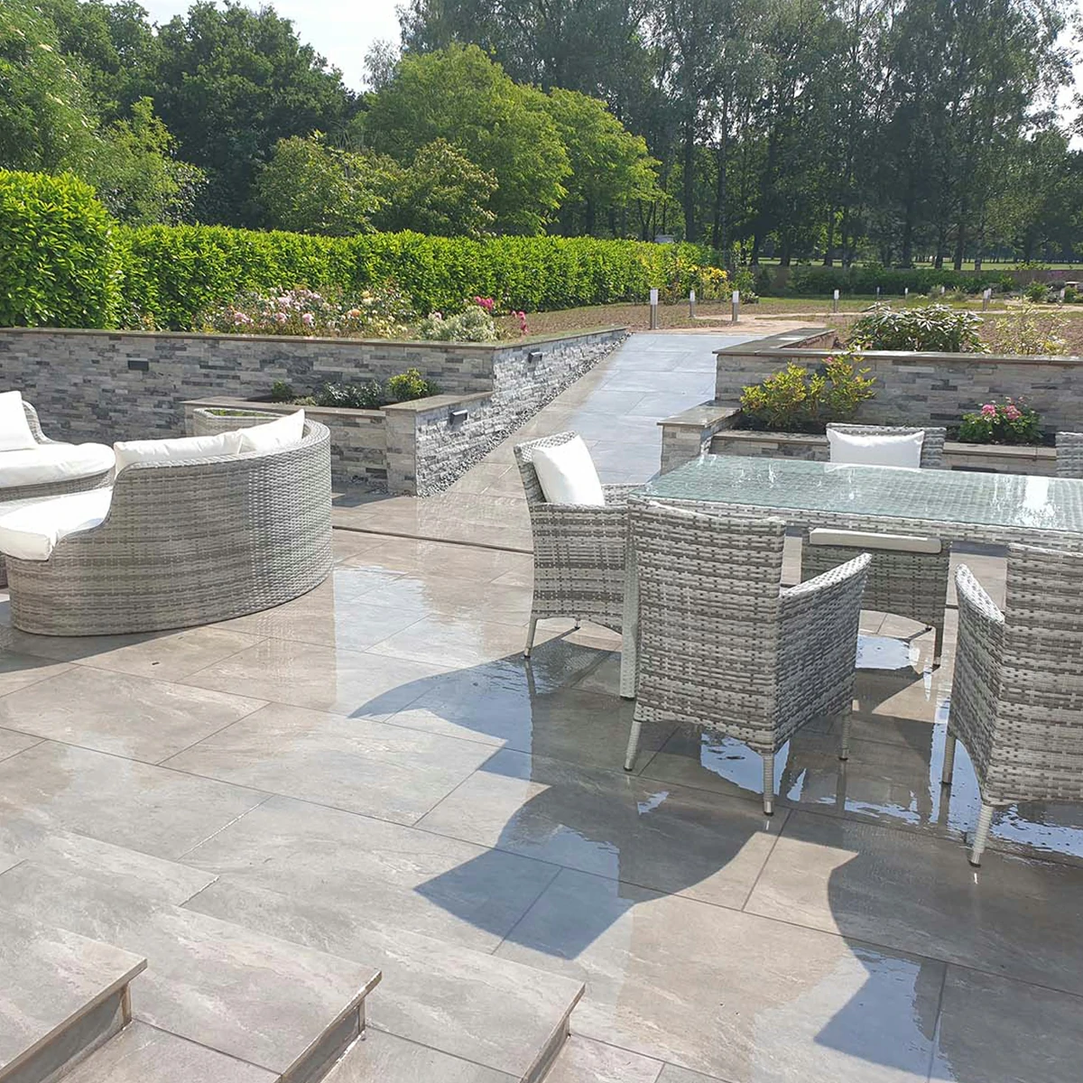 Valencia Grey Outdoor Porcelain Paving Tiles - 1200x600 - 20mm