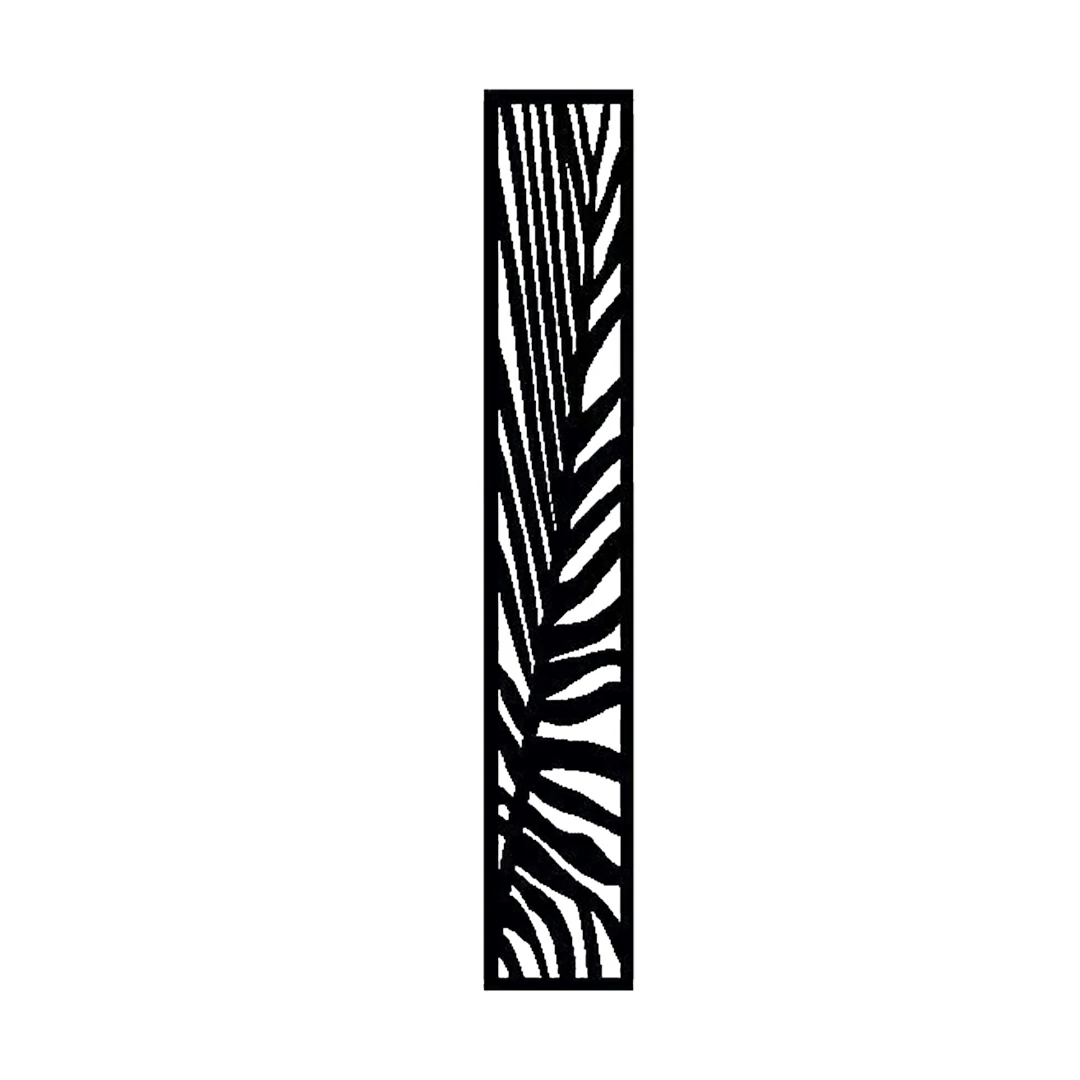 Composite Fencing Panel Kit - 3D Embossed With PVC Screen - Leaf - Black