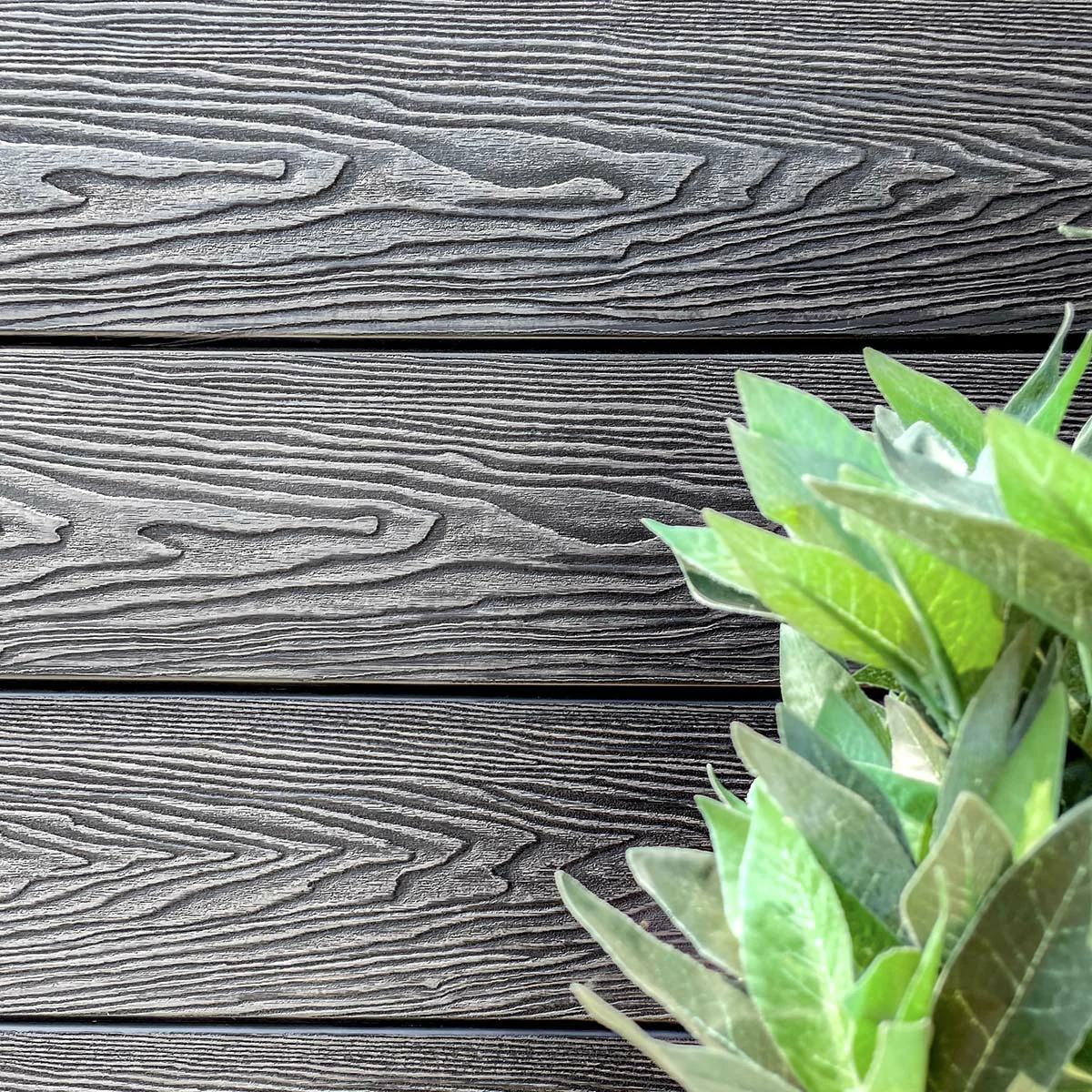 Composite Fencing Panel Kit - 3D Embossed With PVC Screen - Pebbles - Grey